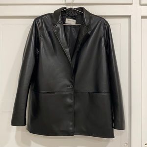 Babaton Aritzia Vegan Leather Logan Blazer
